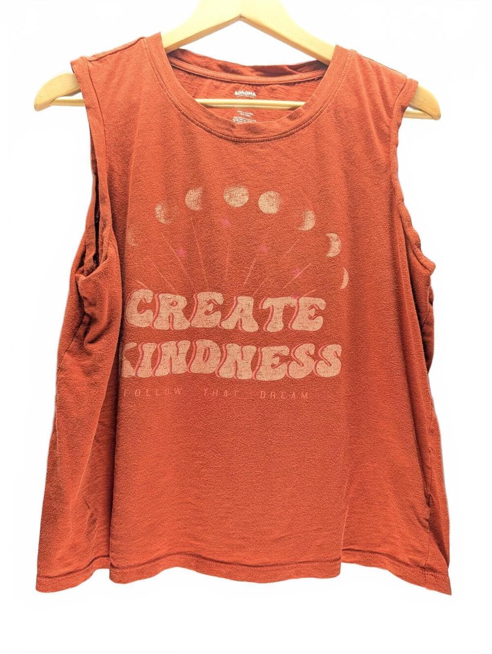 Sonoma Women's Large Rust Orange Sleeveless Cotton Tank Top